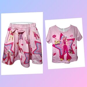 Barbie Girls Top And Skirt Set Size 110/3T